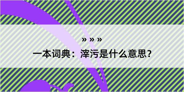 一本词典：滓污是什么意思？