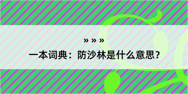 一本词典：防沙林是什么意思？