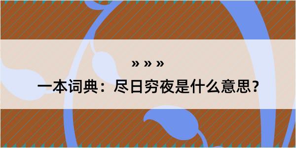 一本词典：尽日穷夜是什么意思？