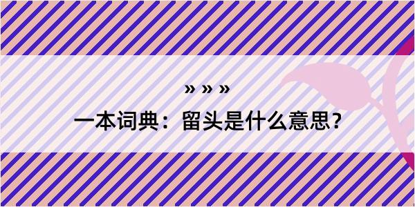 一本词典：留头是什么意思？