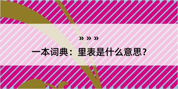 一本词典：里表是什么意思？