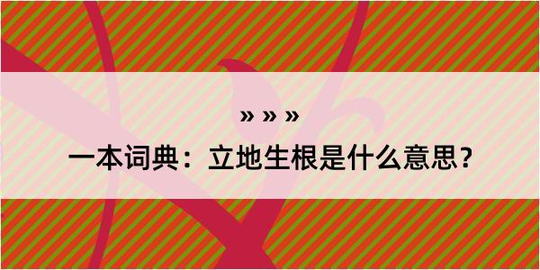 一本词典：立地生根是什么意思？