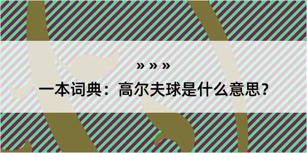 一本词典：高尔夫球是什么意思？