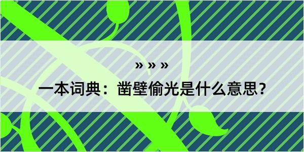 一本词典：凿壁偷光是什么意思？