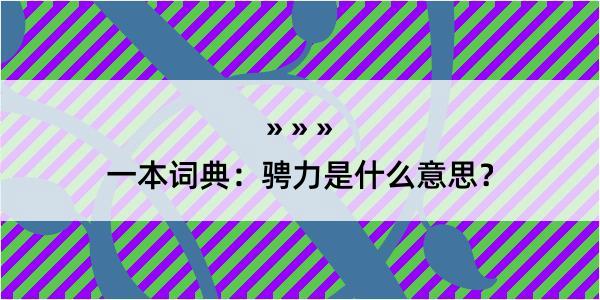 一本词典：骋力是什么意思？