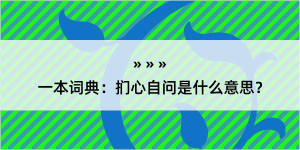 一本词典：扪心自问是什么意思？