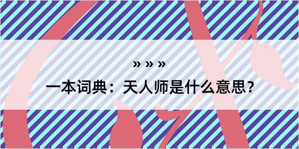 一本词典：天人师是什么意思？