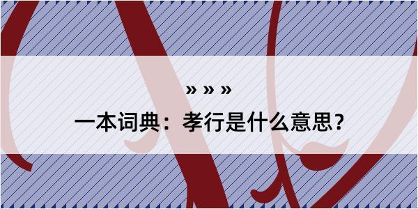 一本词典：孝行是什么意思？