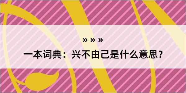 一本词典：兴不由己是什么意思？