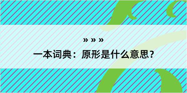 一本词典：原形是什么意思？