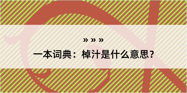 一本词典：棹汁是什么意思？