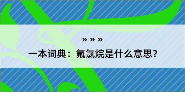 一本词典：氟氯烷是什么意思？