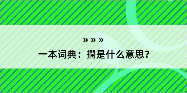 一本词典：撋是什么意思？