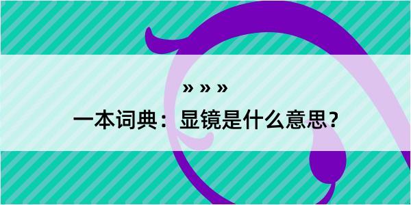 一本词典：显镜是什么意思？