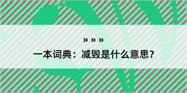 一本词典：减毁是什么意思？