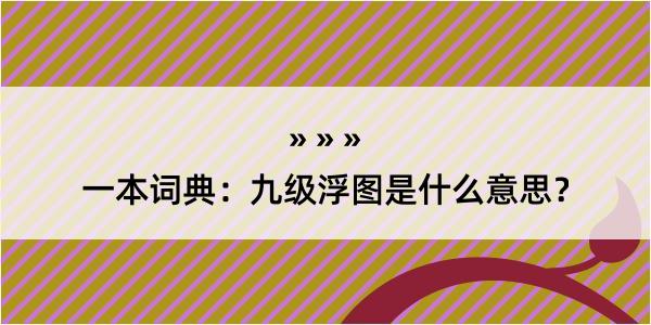 一本词典：九级浮图是什么意思？