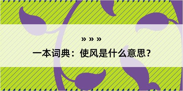 一本词典：使风是什么意思？