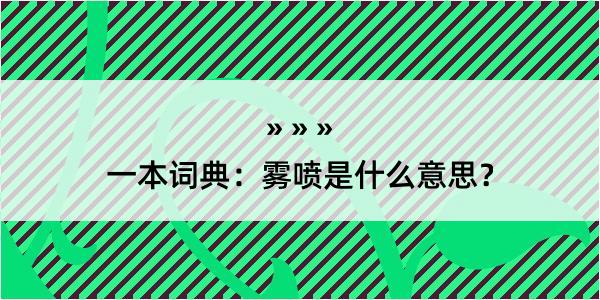 一本词典：雾喷是什么意思？