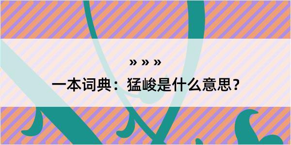 一本词典：猛峻是什么意思？