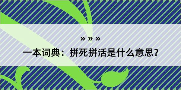 一本词典：拼死拼活是什么意思？