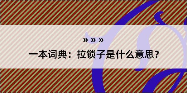 一本词典：拉锁子是什么意思？