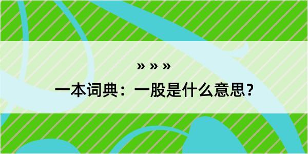 一本词典：一股是什么意思？