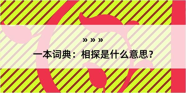 一本词典：相探是什么意思？