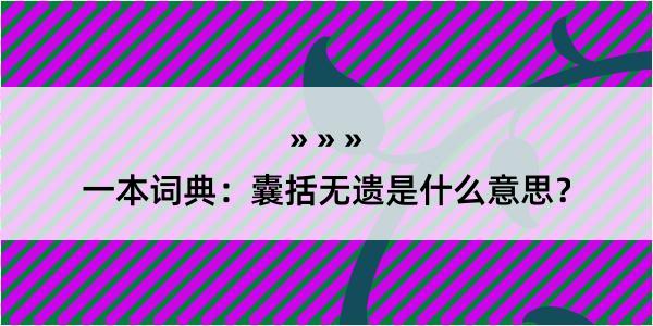 一本词典：囊括无遗是什么意思？