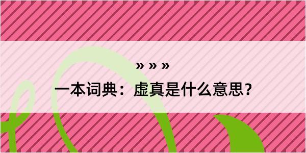 一本词典：虚真是什么意思？