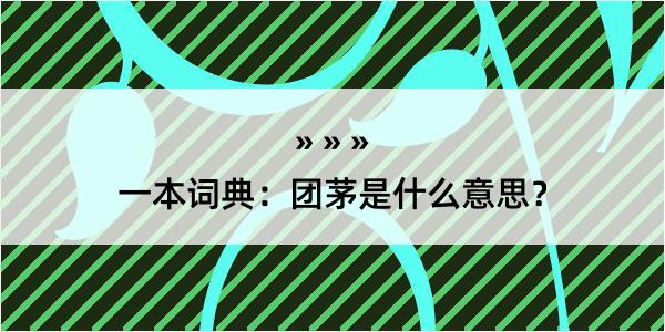 一本词典：团茅是什么意思？