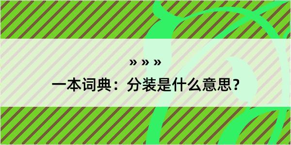 一本词典：分装是什么意思？