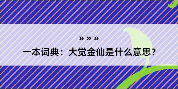 一本词典：大觉金仙是什么意思？