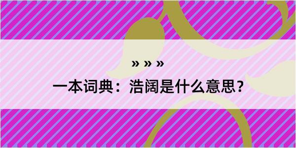 一本词典：浩阔是什么意思？