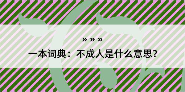 一本词典：不成人是什么意思？