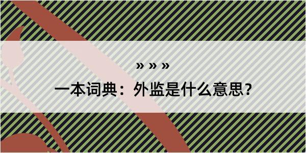 一本词典：外监是什么意思？