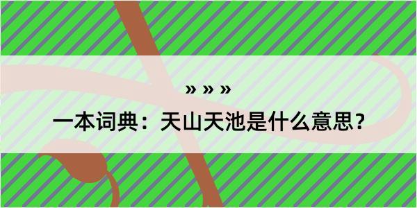 一本词典：天山天池是什么意思？