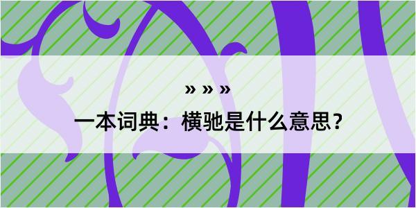 一本词典：横驰是什么意思？