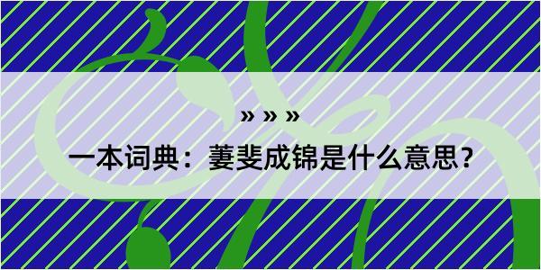 一本词典：萋斐成锦是什么意思？