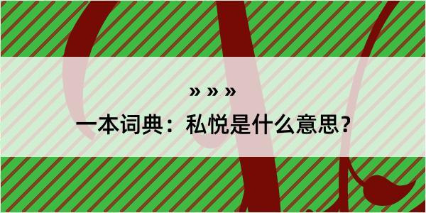 一本词典：私悦是什么意思？