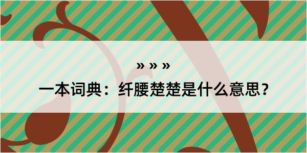 一本词典：纤腰楚楚是什么意思？