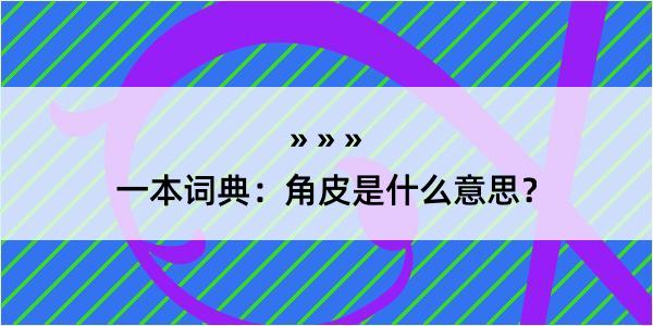 一本词典：角皮是什么意思？