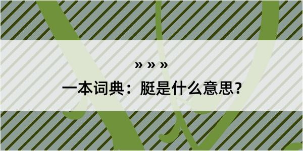 一本词典：脡是什么意思？