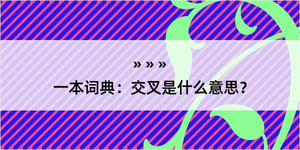 一本词典：交叉是什么意思？