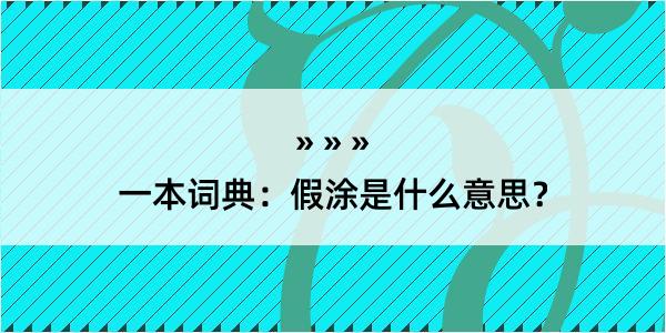 一本词典：假涂是什么意思？