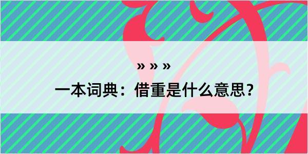 一本词典：借重是什么意思？