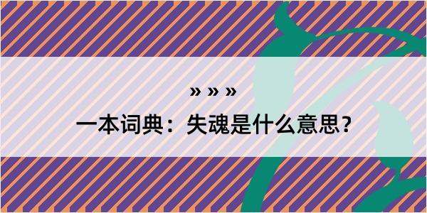 一本词典：失魂是什么意思？