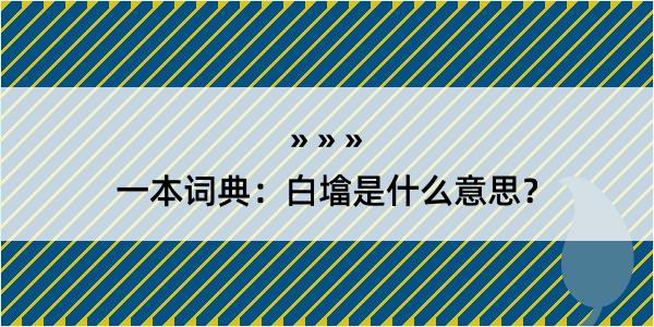 一本词典：白墖是什么意思？