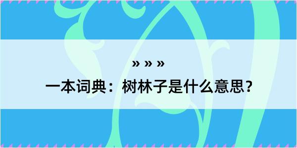 一本词典：树林子是什么意思？