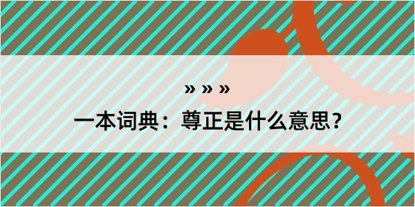 一本词典：尊正是什么意思？