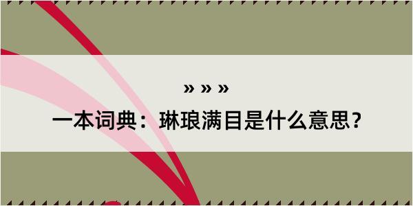 一本词典：琳琅满目是什么意思？